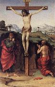 FRANCIA, Francesco Crucifixion with Sts John and Jerome de oil on canvas